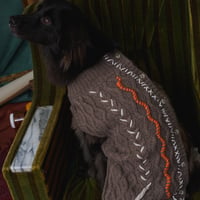 409 Patchwork Cable Knit & hairy jacquard Pet Sweater