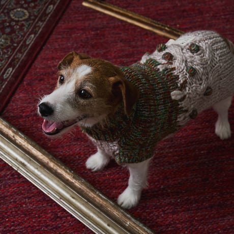 404 melange RWS merino wool cable knit with handmade pompom