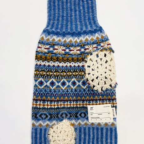 505 Fair Isle pet knitwear with Crochet patchwork