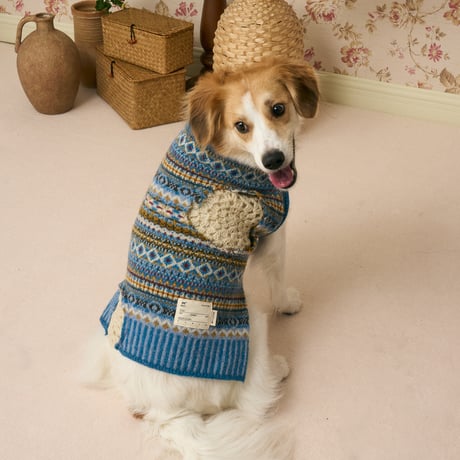 505 Fair Isle pet knitwear with Crochet patchwork