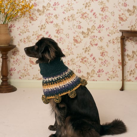512 Loop-stitch pet neck warmer with pompom