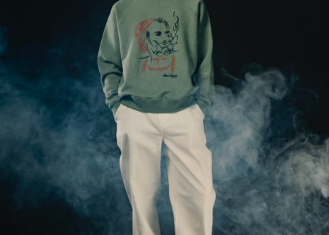 【DRESS HIPPY/ドレスヒッピー】　Mr. Smoke SWEAT　H.GREEN