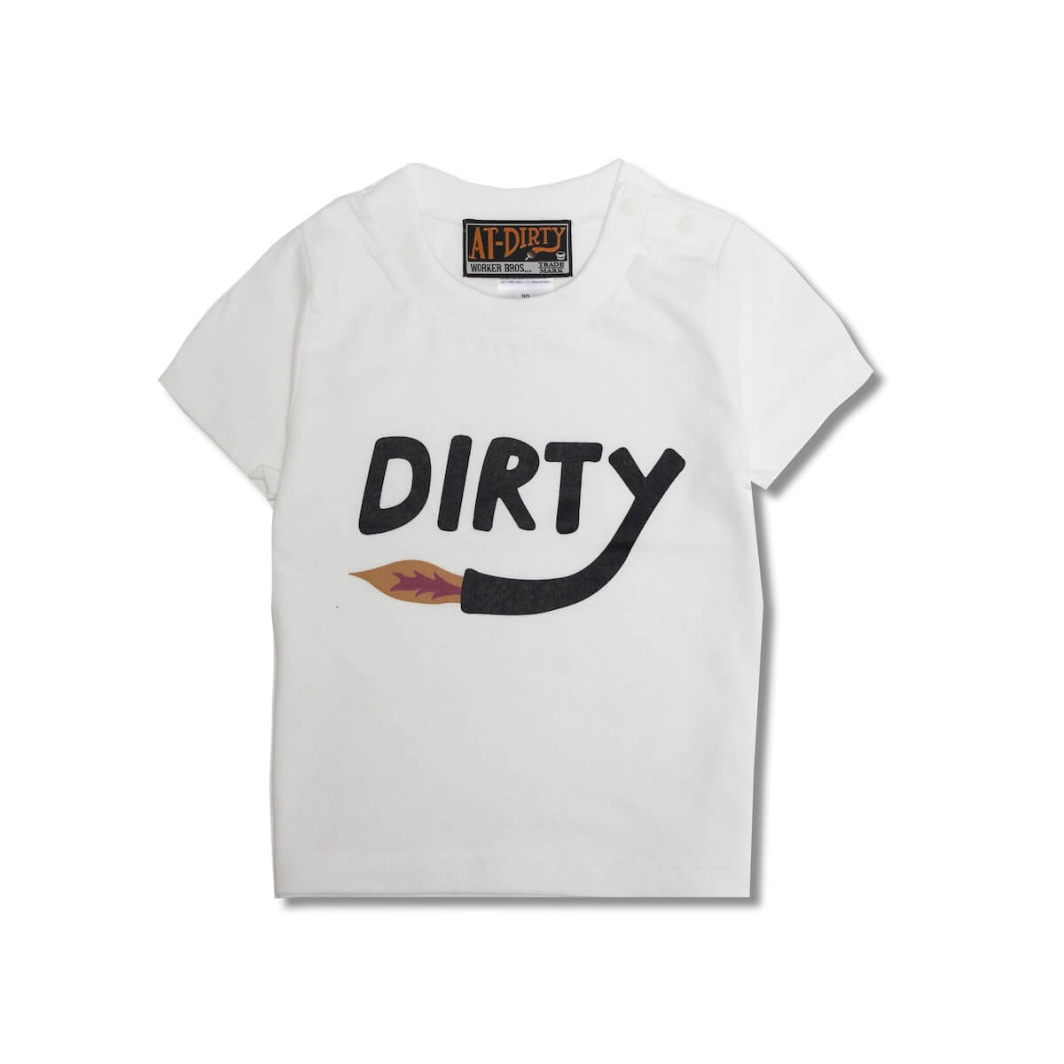 AT-DIRTY/アットダーティー】 DIRTY FIRE S/S KIDS TEE WHI