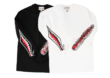 【PARASITE/パラサイト】SHARK MOUTH「電光石火」 POCKET LONG T-SHIRT