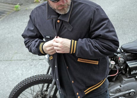 【Vin＆Age/ヴィンアンドエイジ】　TYPE VTJ9 LETTERMAN JK　BLACK