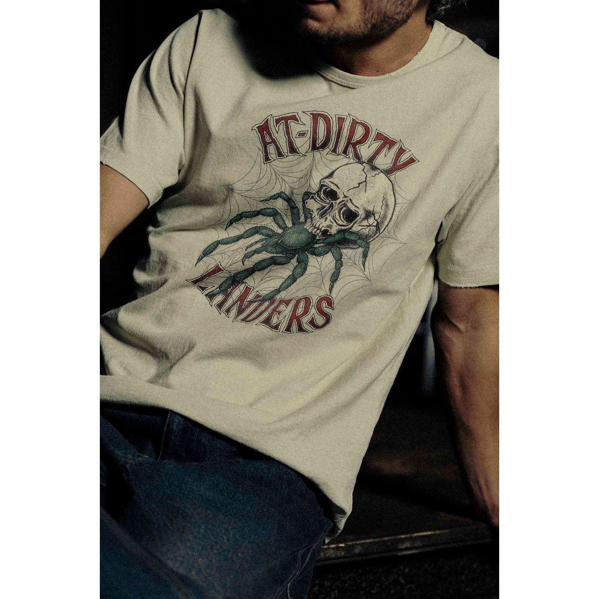 AT-DIRTY/アットダーティー】 SKULL SPIDER S/S TEE W.NATU