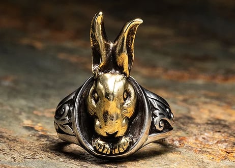 【PARASITE/パラサイト】　PST THIN RING RABBIT -BRASS-