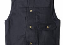 【ViSE CLOTHING/バイスクロージング】24_Cross Denim Vest 4th　BLACK