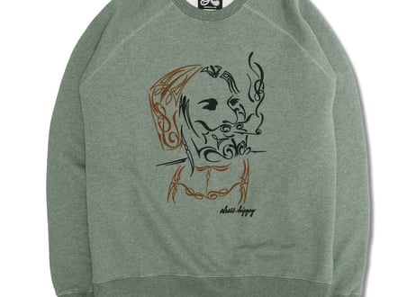 【DRESS HIPPY/ドレスヒッピー】　Mr. Smoke SWEAT　H.GREEN