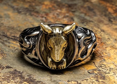 【PARASITE/パラサイト】　PST THICK RING RAT -BRASS-
