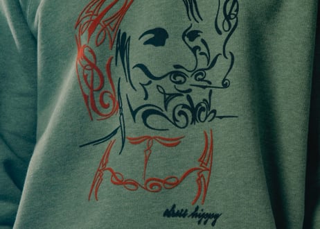【DRESS HIPPY/ドレスヒッピー】　Mr. Smoke SWEAT　H.GREEN
