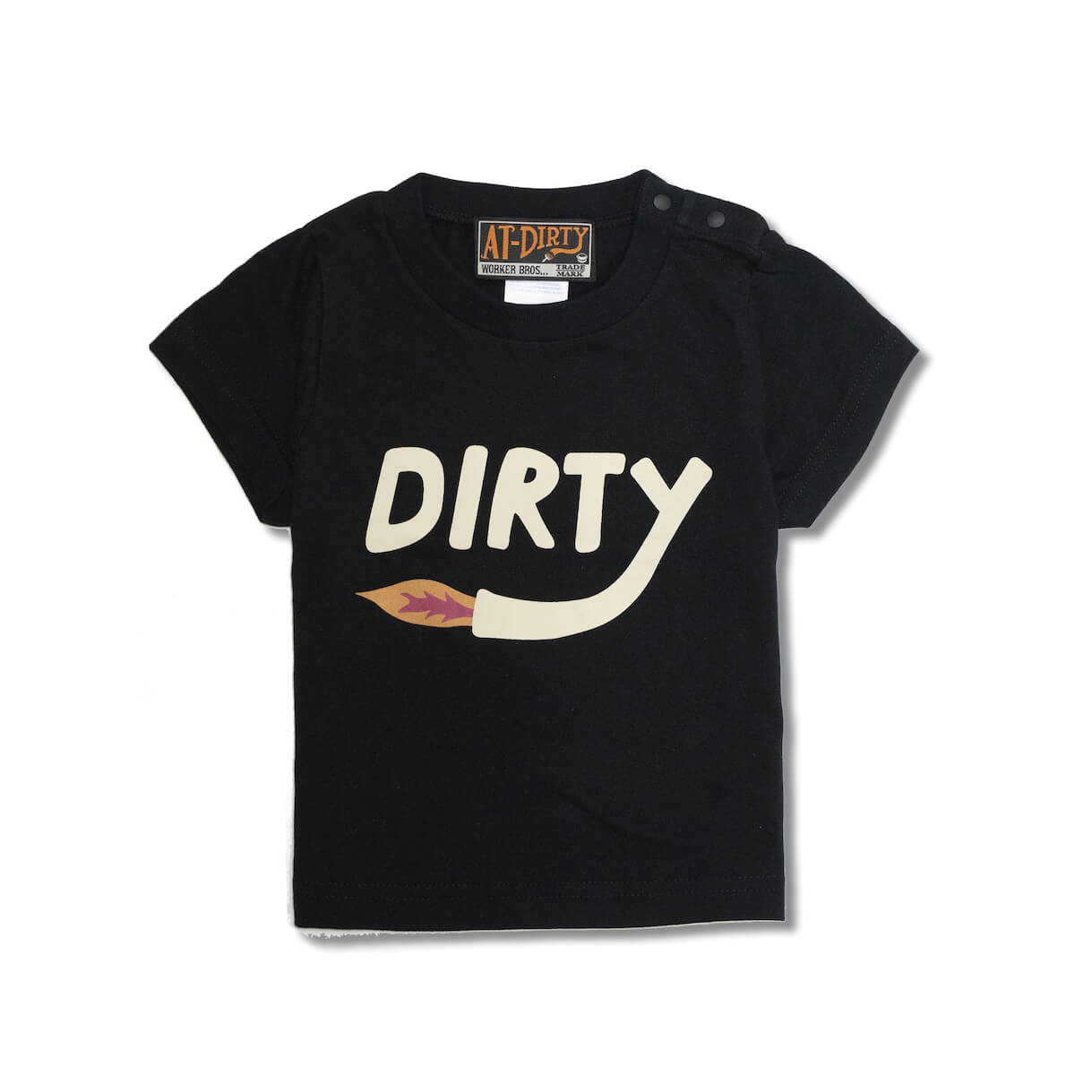 AT-DIRTY/アットダーティー】 DIRTY FIRE S/S KIDS TEE BLA