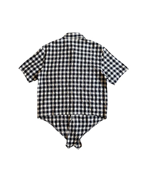 LIMI feu Asymmetric Hem Check Shirt