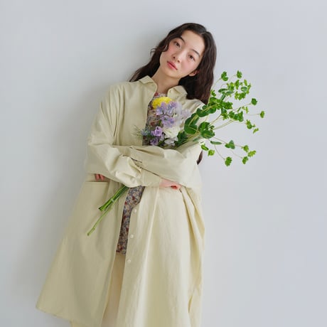 ボタニカルカラー オーバーサイズロングシャツコート