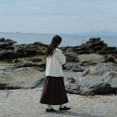 幾何学編み ウールプルオーバーニット（国産糸使用）