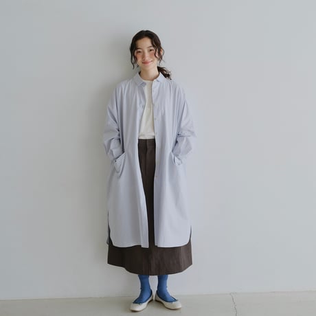 ボタニカルカラー オーバーサイズロングシャツコート