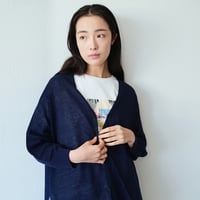 リネンVネックニットカーディガン
