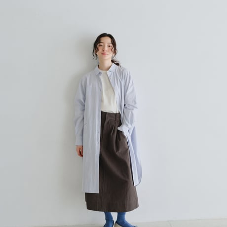 ボタニカルカラー オーバーサイズロングシャツコート