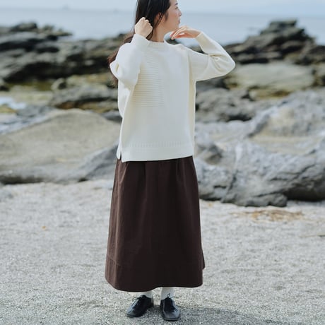 ウォッシュドコットン 立体裁断 Aラインスカート