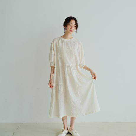 パッチワーク刺繍ベストロングドレス