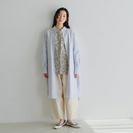 ボタニカルカラー オーバーサイズロングシャツコート