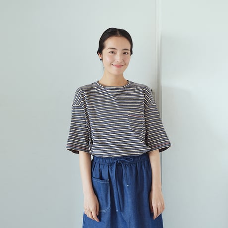 配色ボーダーTシャツ