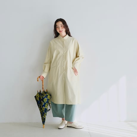 ボタニカルカラー オーバーサイズロングシャツコート