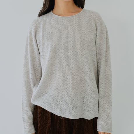 カシミヤ100％ レースプルオーバー