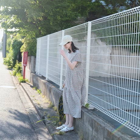 ミラクルウェーブ生地 ティアードワンピース