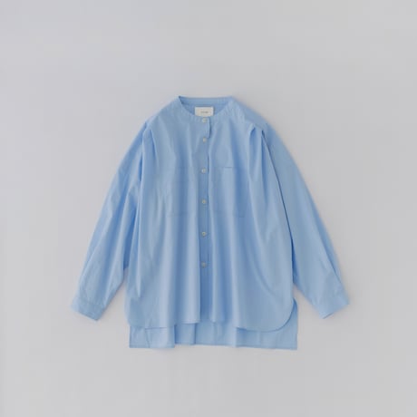 プリーツシンプル長袖シャツ