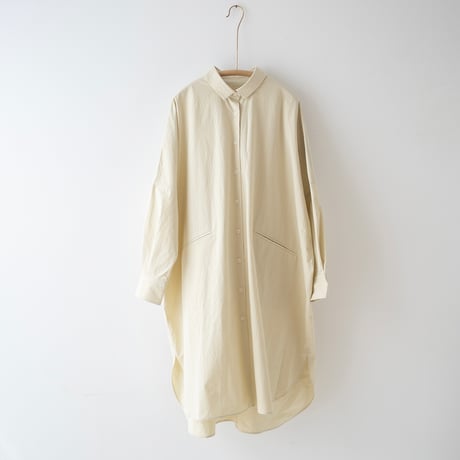 ボタニカルカラー オーバーサイズロングシャツコート