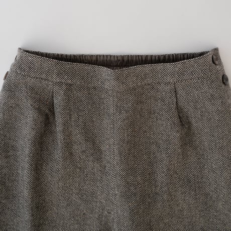 ヘリンボーン サイドボタン ウールツイードパンツ