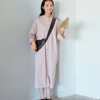 綿細チェック ドルマンスリーブシャツワンピース