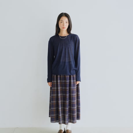 微光沢三色ニットプルオーバー