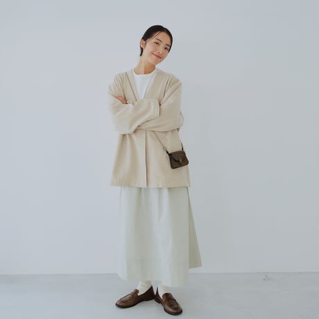 ウォッシュドコットン 立体裁断 Aラインスカート