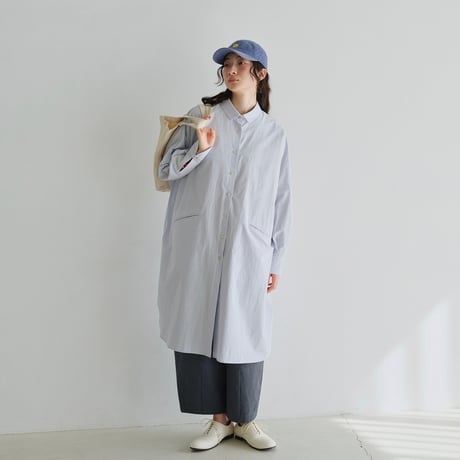 ボタニカルカラー オーバーサイズロングシャツコート