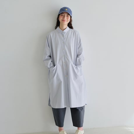 ボタニカルカラー オーバーサイズロングシャツコート
