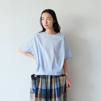 プリーツデザイン シルエットシャツT