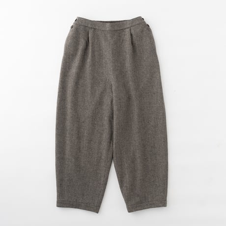 ヘリンボーン サイドボタン ウールツイードパンツ