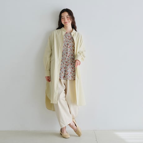 ボタニカルカラー オーバーサイズロングシャツコート