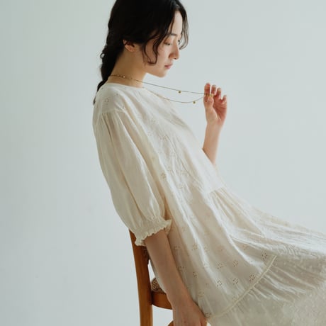 パッチワーク刺繍ベストロングドレス