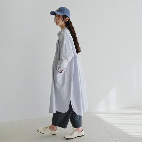 ボタニカルカラー オーバーサイズロングシャツコート