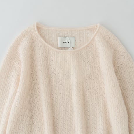 カシミヤ100％ レースプルオーバー