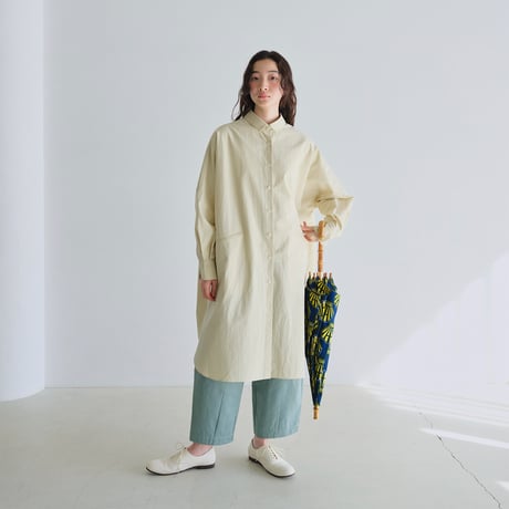 ボタニカルカラー オーバーサイズロングシャツコート