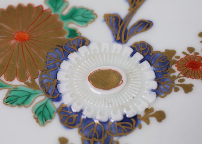 ♦骨董♦7寸皿2枚セット♦色絵♦ 169 色絵 伊万里焼 菊 蝶 七寸皿 | あさい骨董店