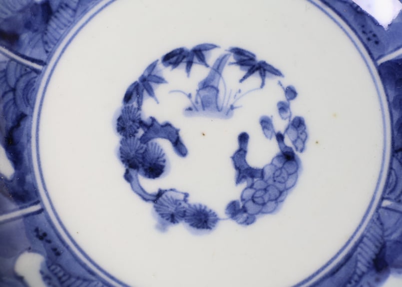 214 染付 古伊万里 花 松竹梅 膾皿 | あさい骨董店