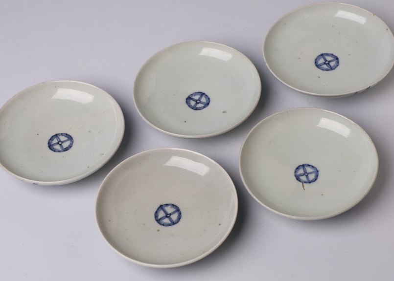 133 染付 古伊万里 稲束 雀 蓋茶碗 | あさい骨董店