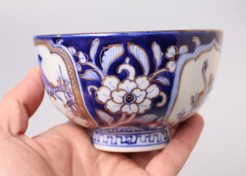 179 色絵 伊万里焼 花 鳥 通り物 蒸茶碗 | あさい骨董店