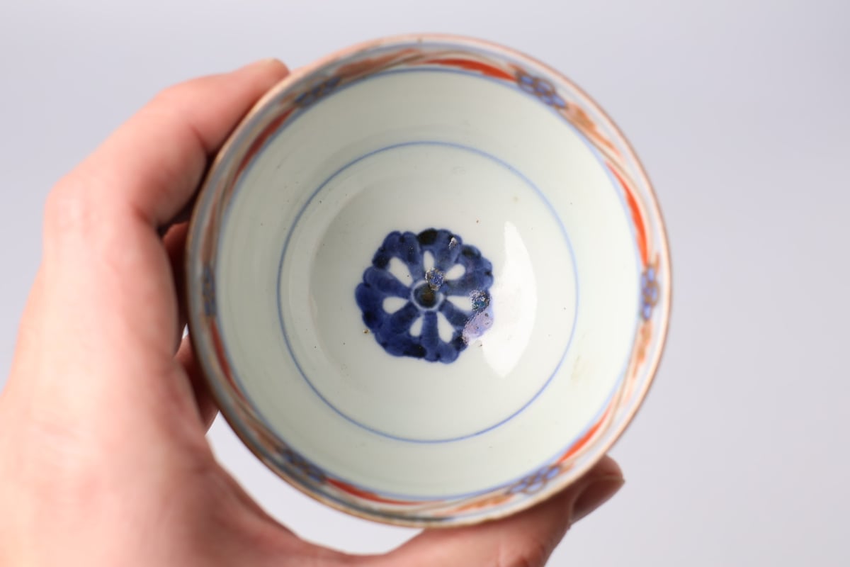 191 錦手 古伊万里 花 中猪口 | あさい骨董店