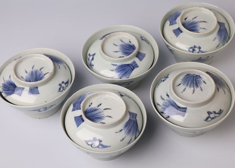 古伊万里　色絵　竹に雀図　向付　りん茶碗　５客　A507AS-fbvt 古伊万里 色絵窓絵鶏図 蓋茶碗 5客セット | Kaikaroman ONLINE STORE